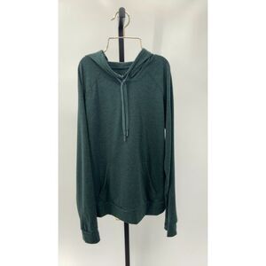 Quince Flowknit Pullover Hoodie Heather Green Size M
